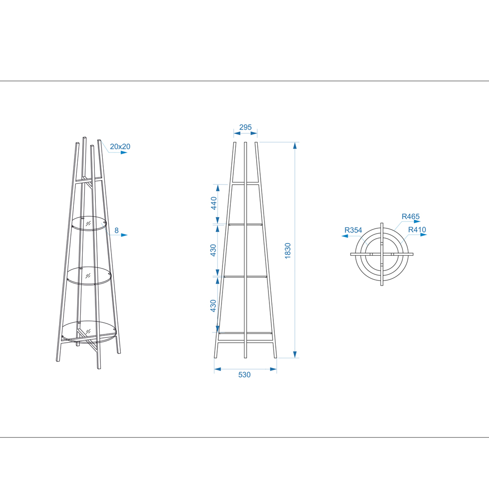 Стеллаж конусообразный с прозрачными стеклянными полками Tower Стеллаж конусообразный с прозрачными стеклянными полками Tower в Тюмени