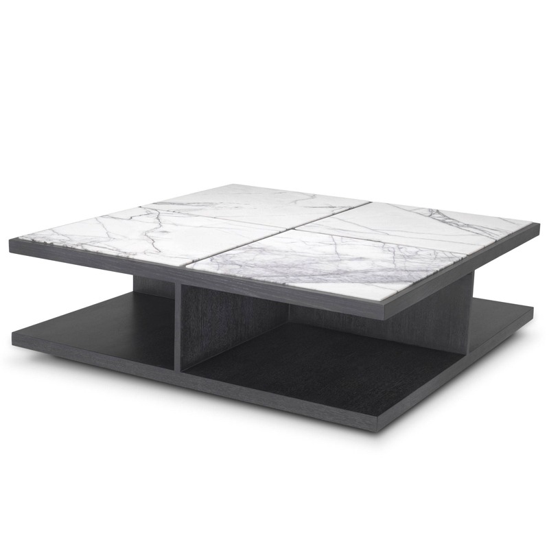 Кофейный стол Eichholtz Coffee Table Miguel Дерево Темно-Серый Белый Мрамор Bianco Кофейный стол Eichholtz Coffee Table Miguel Дерево Темно-Серый Белый Мрамор Bianco в Тюмени | Loft Concept