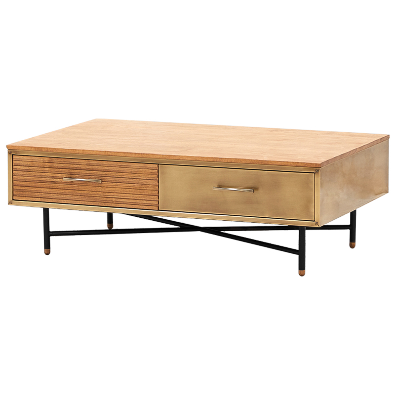 Кофейный стол Massy Coffee Table Древесина Латунь Черный Кофейный стол Massy Coffee Table Древесина Латунь Черный в Тюмени | Loft Concept