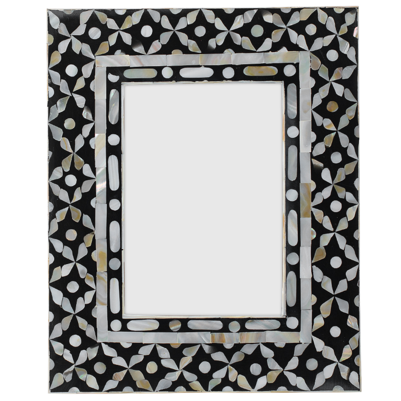 Рама для фото Bone Inlay Pearl Black M Черно-белый Перламутровый Рама для фото Bone Inlay Pearl Black M Черно-белый Перламутровый в Тюмени | Loft Concept