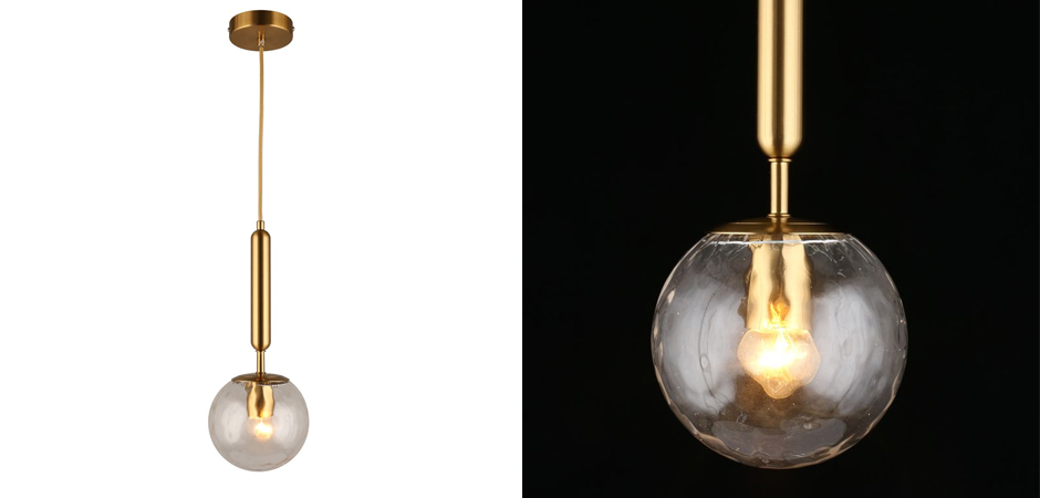 Подвесной светильник Bubble Glass с рельефным стеклом Подвесной светильник Bubble Glass с рельефным стеклом - Loft-Concept в Тюмени