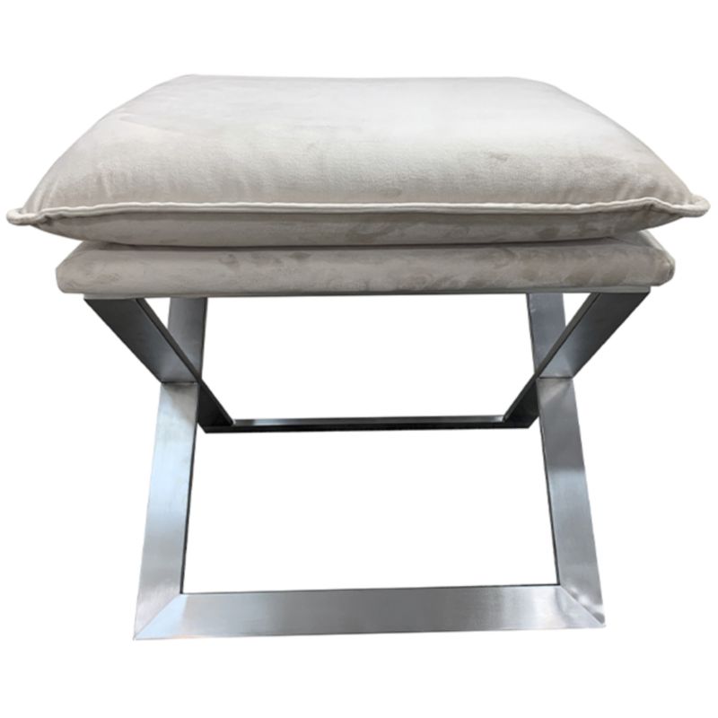 Пуф Cerro de Garnica velour Бежевый Хром Пуф Cerro de Garnica velour Бежевый Хром в Тюмени | Loft Concept
