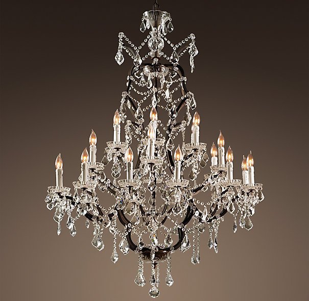 Люстра 19TH C. ROCOCO IRON & CLEAR CRYSTAL 25 Прозрачное Стекло Бурая ржавчина Люстра 19TH C. ROCOCO IRON & CLEAR CRYSTAL 25 Прозрачное Стекло Бурая ржавчина в Тюмени | Loft Concept