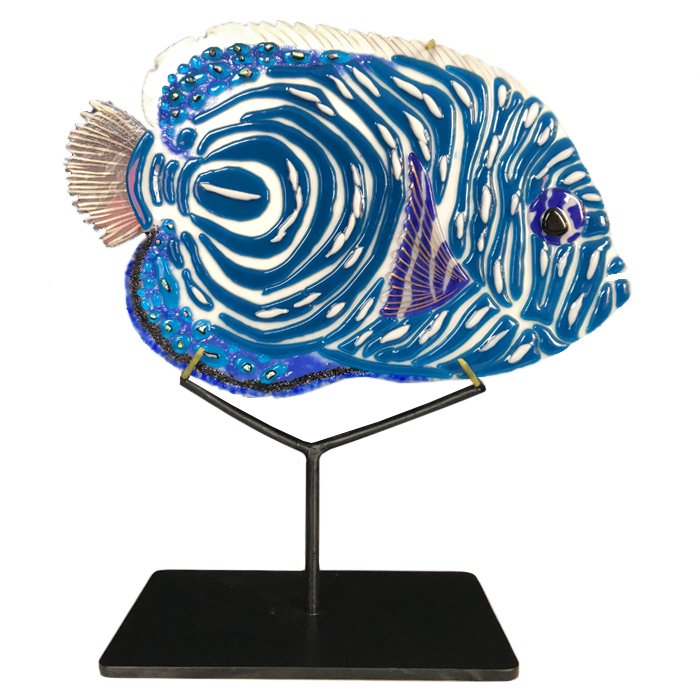Статуэтка на подставке Blue Fish Синий Черный Статуэтка на подставке Blue Fish Синий Черный в Тюмени | Loft Concept