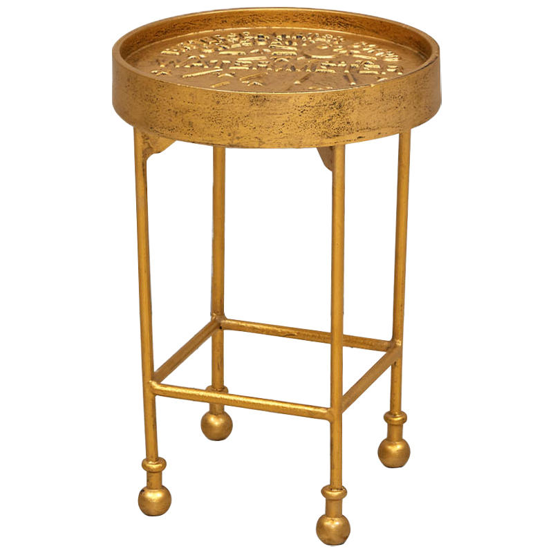 Приставной круглый столик Alain Gold Side Table Золотой Приставной круглый столик Alain Gold Side Table Золотой в Тюмени | Loft Concept
