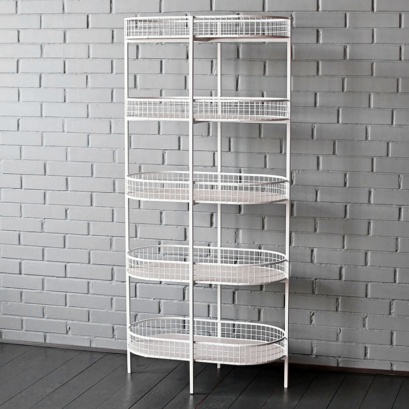 Стеллаж Roan Industrial Metal Rust Rack Белый Древесина Стеллаж Roan Industrial Metal Rust Rack Белый Древесина в Тюмени | Loft Concept
