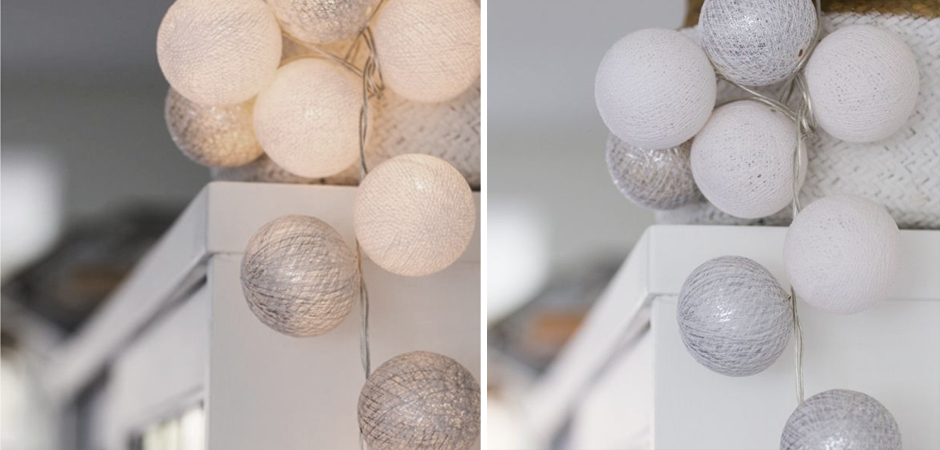 Гирлянда хлопковые фонарики Сotton Ball White-Silver - Loft-Concept в Тюмени