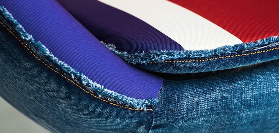 Кресло яйцо Egg Union Jack Denim Кресло яйцо Egg Union Jack Denim - Loft-Concept в Тюмени