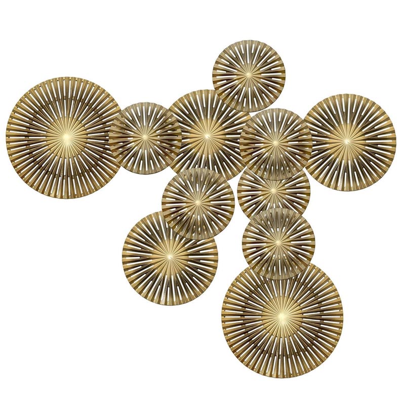 Арт-объект Apollo Brown and Gold Wall Plaque Disc gap 11 Золотой Коричневый в Тюмени | Loft Concept 
