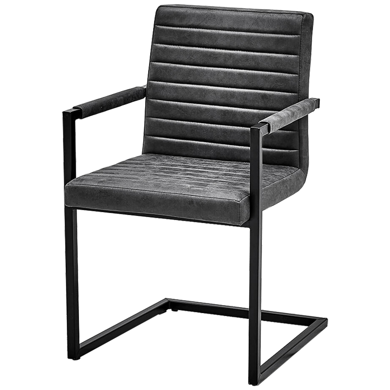 Стул с подлокотниками Dalak Stool Grey Черный Серый Стул с подлокотниками Dalak Stool Grey Черный Серый в Тюмени | Loft Concept