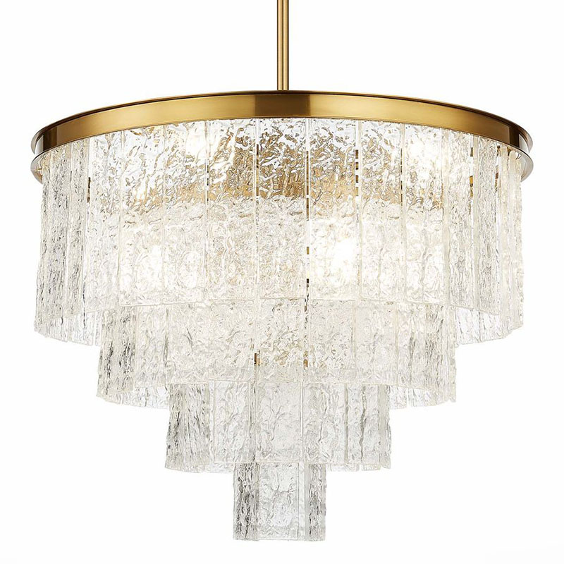 Люстра Renea Textured Glass Chandelier Brass D60 Латунь Прозрачное Стекло Люстра Renea Textured Glass Chandelier Brass D60 Латунь Прозрачное Стекло в Тюмени | Loft Concept