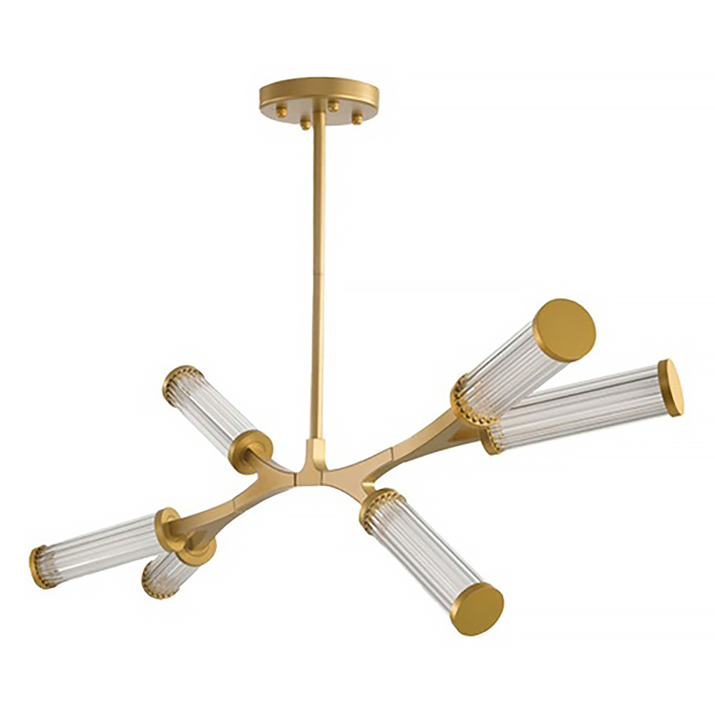 Люстра Cylinder Branches Chandelier Gold 6 Золотой Прозрачный Люстра Cylinder Branches Chandelier Gold 6 Золотой Прозрачный в Тюмени | Loft Concept