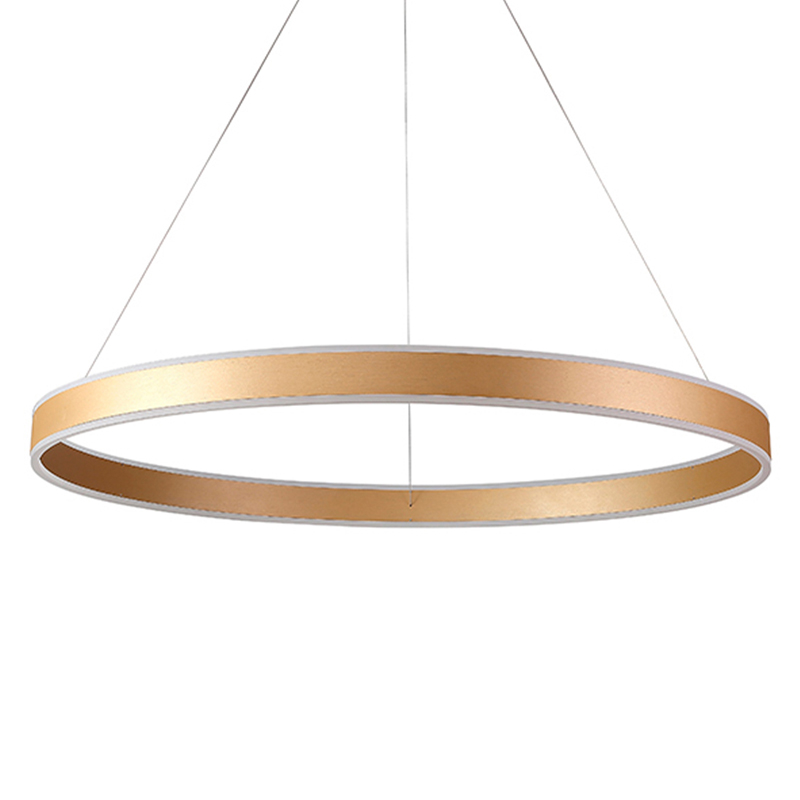 Люстра подвесная светодионая кольцевая золотого цвета Ring Horizontal Золотой Белый Люстра подвесная светодионая кольцевая золотого цвета Ring Horizontal Золотой Белый в Тюмени | Loft Concept