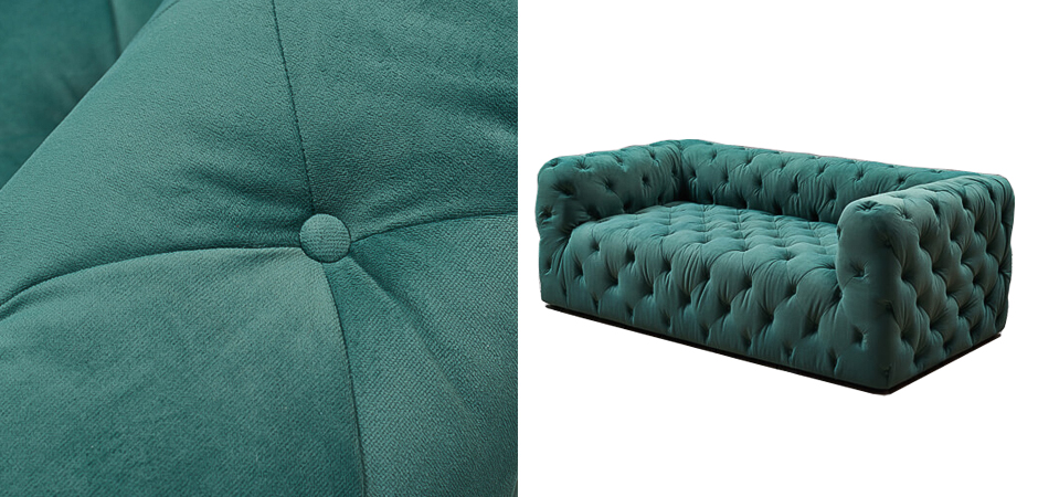 Диван Soho tufted green velor Диван Soho tufted green velor - Loft-Concept в Тюмени