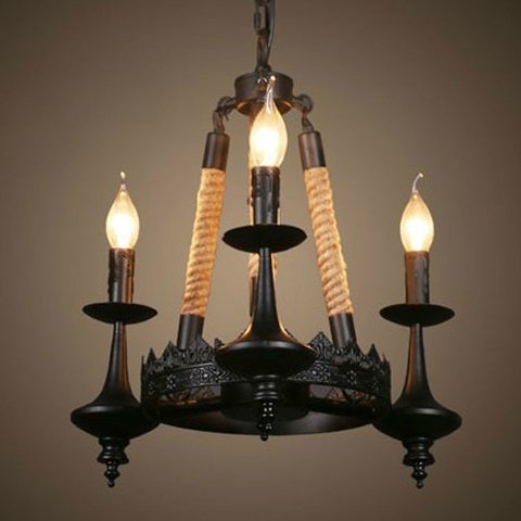 Люстра 3-Light Rustic Chandelier Черный Люстра 3-Light Rustic Chandelier Черный в Тюмени | Loft Concept