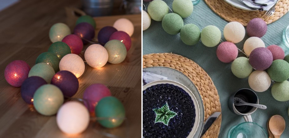 Гирлянда хлопковые фонарики Сotton Ball Forest Fruit - Loft-Concept в Тюмени