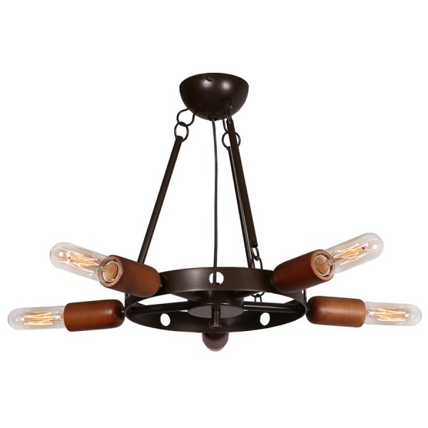Люстра Loft Star Pendant 5 Ring Черный Коричневый Люстра Loft Star Pendant 5 Ring Черный Коричневый в Тюмени | Loft Concept