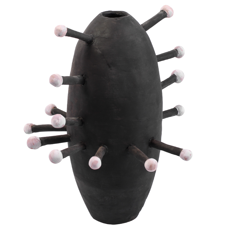 Ваза Kwanza Round Spikes Vase Черный Розовый Ваза Kwanza Round Spikes Vase Черный Розовый в Тюмени | Loft Concept