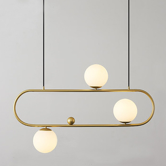 Люстра Horizontal Balls Balance Brass 3 Латунь Белый Люстра Horizontal Balls Balance Brass 3 Латунь Белый в Тюмени | Loft Concept