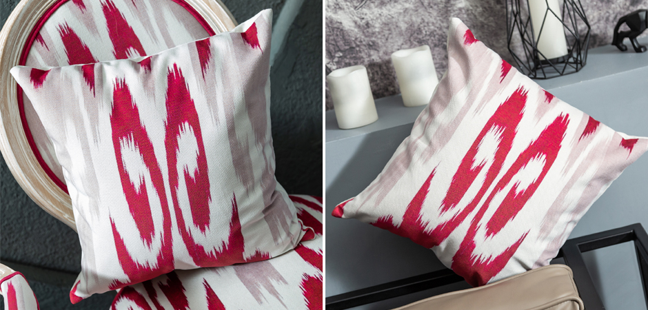 Декоративная подушка Ikat Pattern Красная Декоративная подушка Ikat Pattern Красная - Loft-Concept в Тюмени