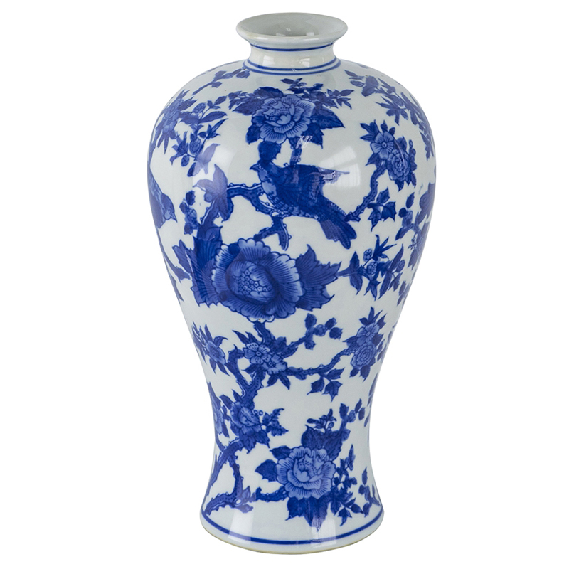 Ваза Bird in Flowers Vase Синий Белый Ваза Bird in Flowers Vase Синий Белый в Тюмени | Loft Concept