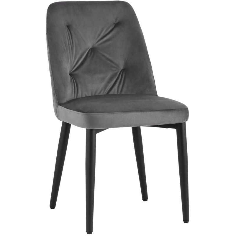 Стул Emma Chair Серый Велюр Серый Черный Стул Emma Chair Серый Велюр Серый Черный в Тюмени | Loft Concept