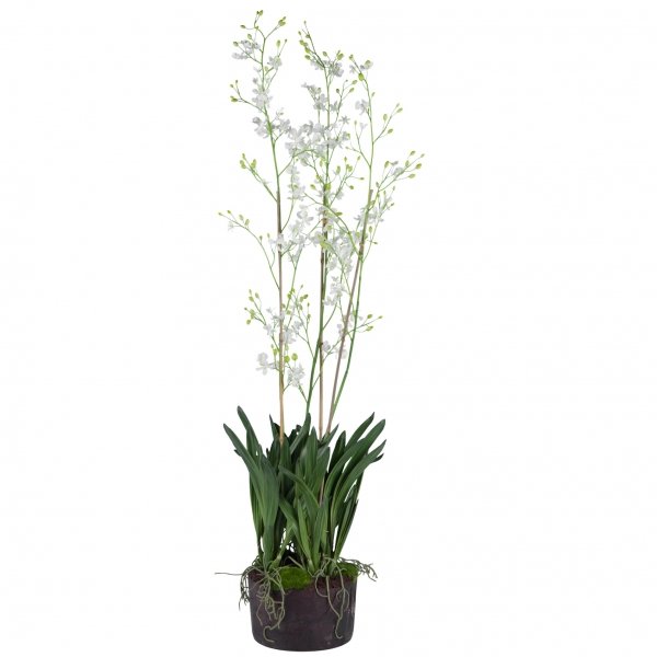 Декоративный искусственный цветок Tropical Flower Черный Зеленый Белый Декоративный искусственный цветок Tropical Flower Черный Зеленый Белый в Тюмени | Loft Concept