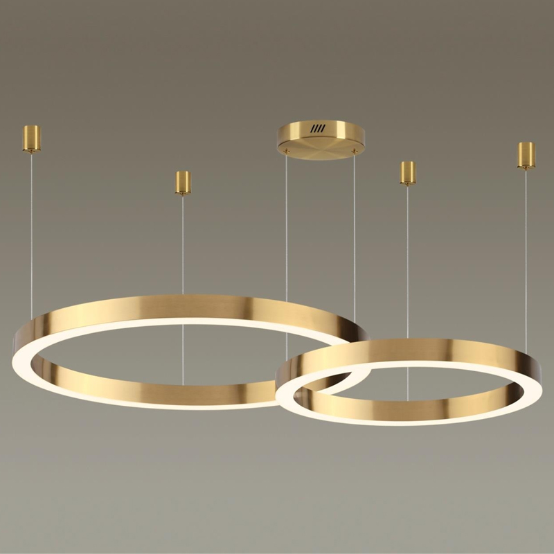 Люстра 2 Gold Ring Horizontal Золотой Люстра 2 Gold Ring Horizontal Золотой в Тюмени | Loft Concept