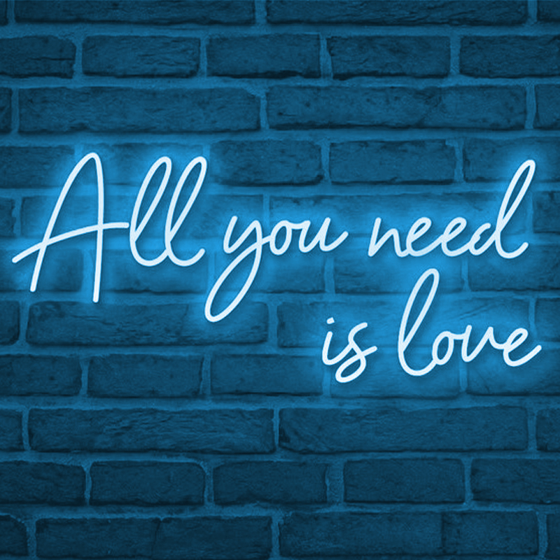 Неоновая настенная лампа All You Need is Love Neon Wall Lamp Синий Синий Прозрачный Неоновая настенная лампа All You Need is Love Neon Wall Lamp Синий Синий Прозрачный в Тюмени | Loft Concept