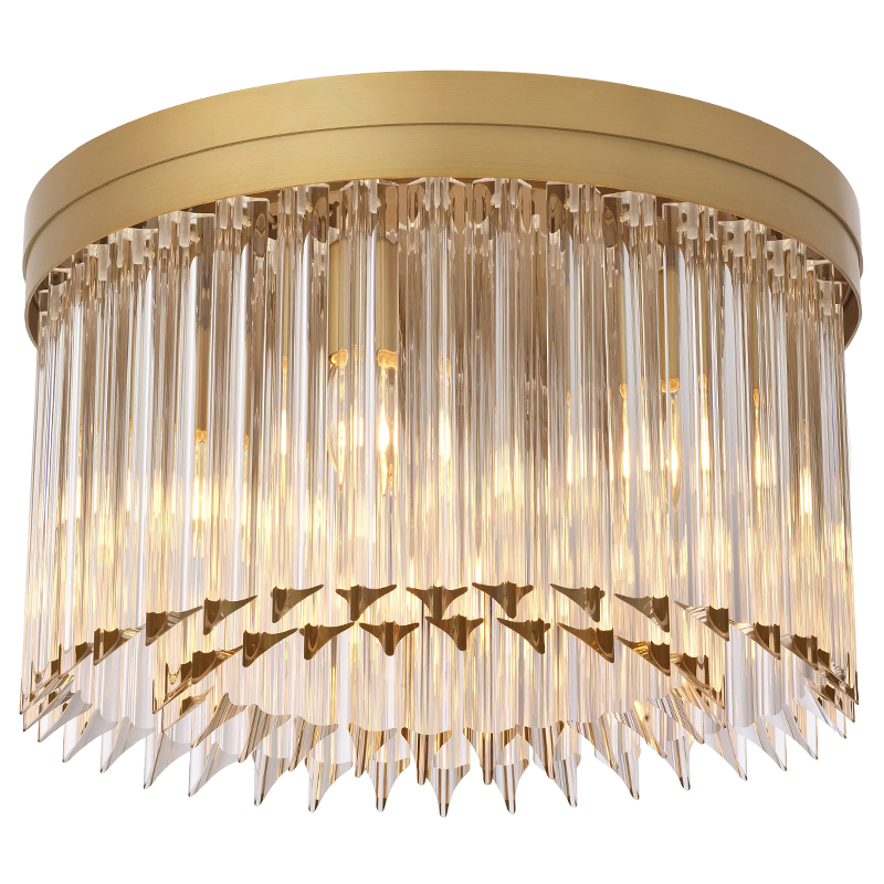 Потолочный светильник Eichholtz Ceiling Lamp Evina Латунь Прозрачное Стекло в Тюмени | Loft Concept 