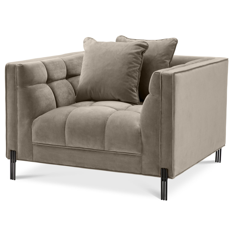 Кресло Eichholtz Chair Sienna greige Бежево-серый Черный Кресло Eichholtz Chair Sienna greige Бежево-серый Черный в Тюмени | Loft Concept