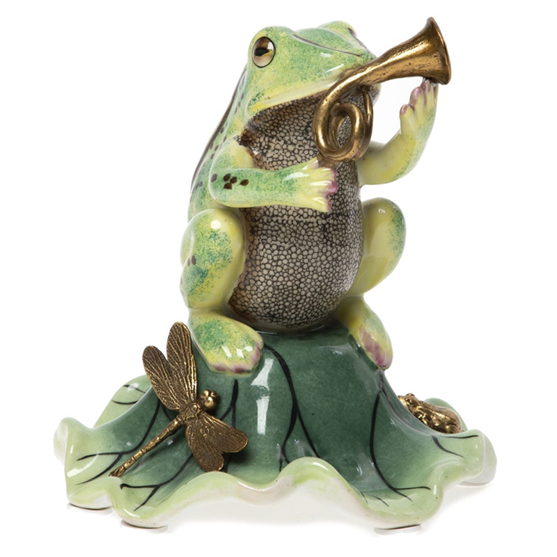 Статуэтка Frog Trumpeter Зеленый Золотой Статуэтка Frog Trumpeter Зеленый Золотой в Тюмени | Loft Concept