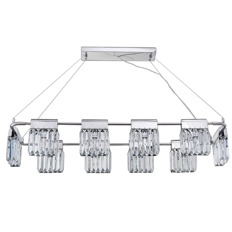 Люстра Crystal Pendants chrome 10 Хром Прозрачное Стекло Люстра Crystal Pendants chrome 10 Хром Прозрачное Стекло в Тюмени | Loft Concept