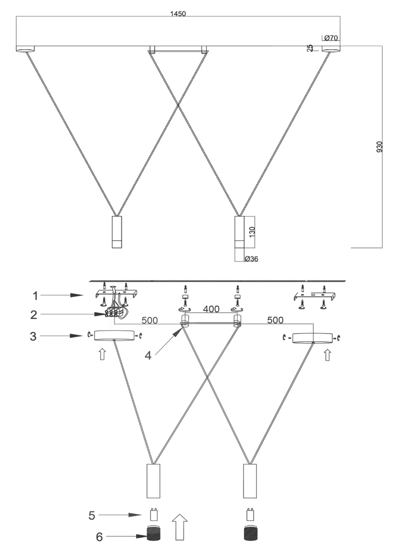 Wireflow LED White Suspension lam 2 патрона Wireflow LED White Suspension lam 2 патрона в Тюмени