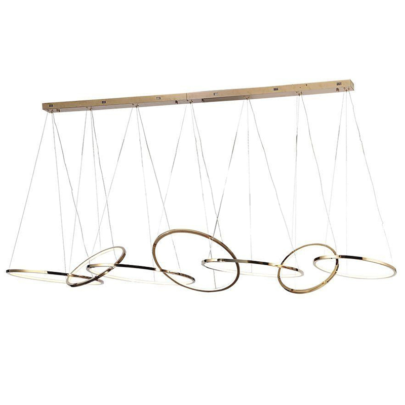Люстра Ring Connection Horizontal Chandelier Gold Золотой Люстра Ring Connection Horizontal Chandelier Gold Золотой в Тюмени | Loft Concept