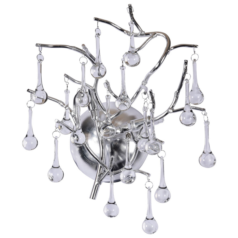 Бра Droplet Silver Wall Lamp Серебряный Прозрачное Стекло Бра Droplet Silver Wall Lamp Серебряный Прозрачное Стекло в Тюмени | Loft Concept