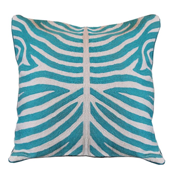 Подушка Turquoise Zebra Бирюзовый Белый Подушка Turquoise Zebra Бирюзовый Белый в Тюмени | Loft Concept