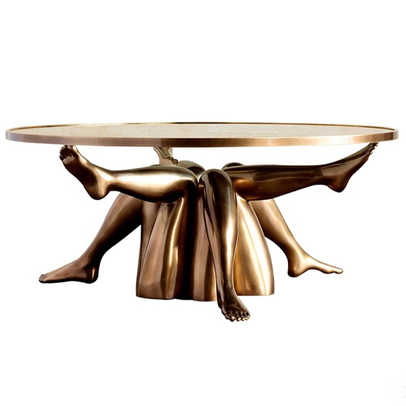 Журнальный стол дизайн Kelly Wearstler Superluxe Isadora Table Латунь Прозрачное Стекло в Тюмени | Loft Concept 