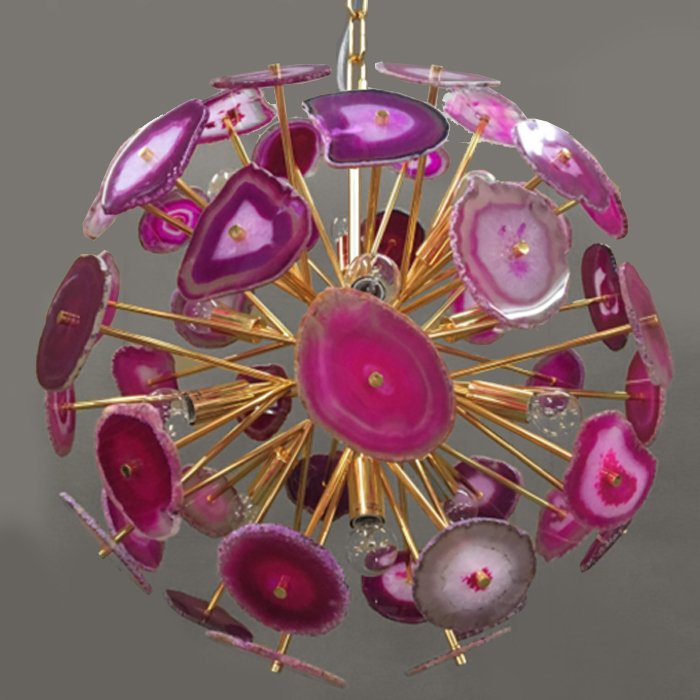 Люстра Agate Burst Chandelier Lilac Золотой Сиреневый Люстра Agate Burst Chandelier Lilac Золотой Сиреневый в Тюмени | Loft Concept
