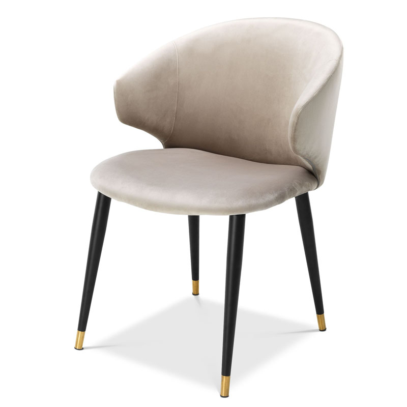 Стул Eichholtz DINING CHAIR VOLANTE beige Бежевый Черный Золотой Стул Eichholtz DINING CHAIR VOLANTE beige Бежевый Черный Золотой в Тюмени | Loft Concept