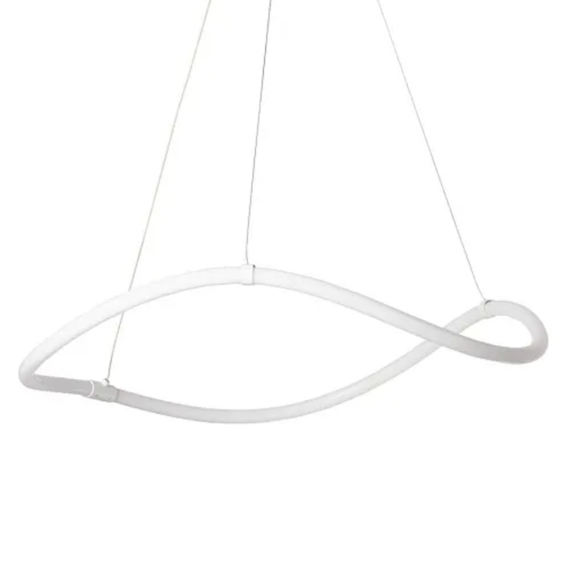 Люстра белого цвета с волнистым светодиоидным кольцом Luke Lampco Tracer Lamp Белый в Тюмени | Loft Concept 