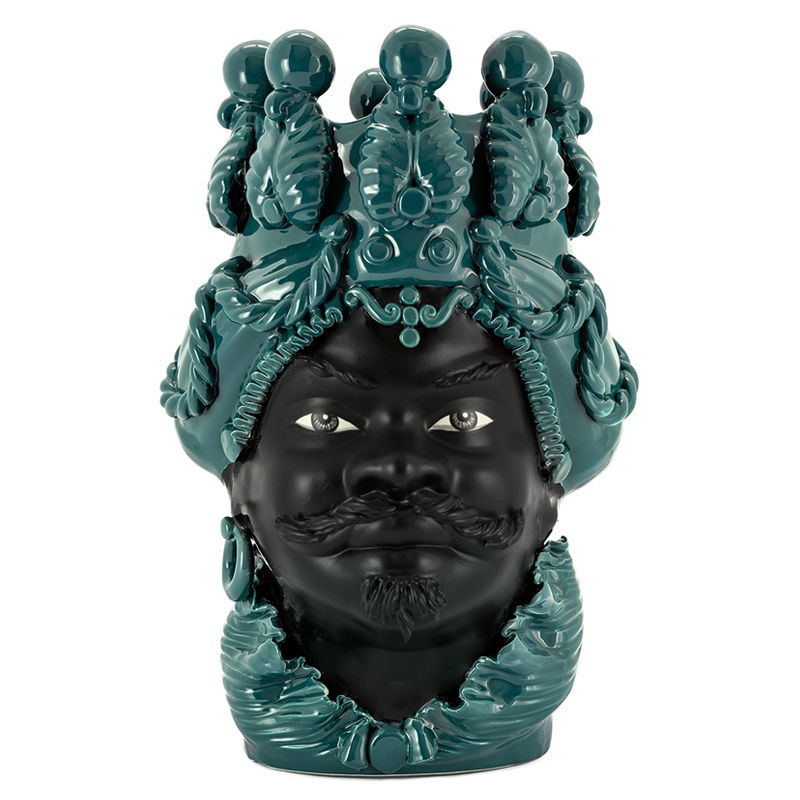 Ваза VASE MORO BIG MAN SIMPLY MAT dark turquoise Черный Бирюзовый Ваза VASE MORO BIG MAN SIMPLY MAT dark turquoise Черный Бирюзовый в Тюмени | Loft Concept