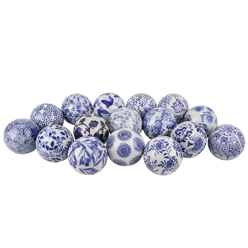Статуэтка Oriental Blue & White Pattern Ball Белый Синий Статуэтка Oriental Blue & White Pattern Ball Белый Синий в Тюмени | Loft Concept