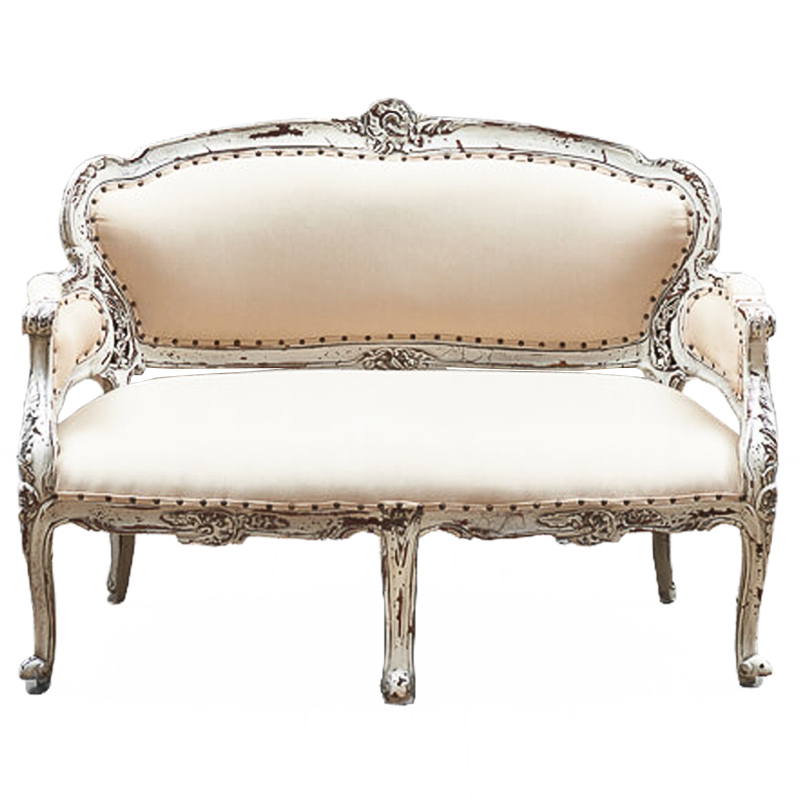 Диван Maria Antoinette Sofa Белый винтажная патина Бежевый Диван Maria Antoinette Sofa Белый винтажная патина Бежевый в Тюмени | Loft Concept