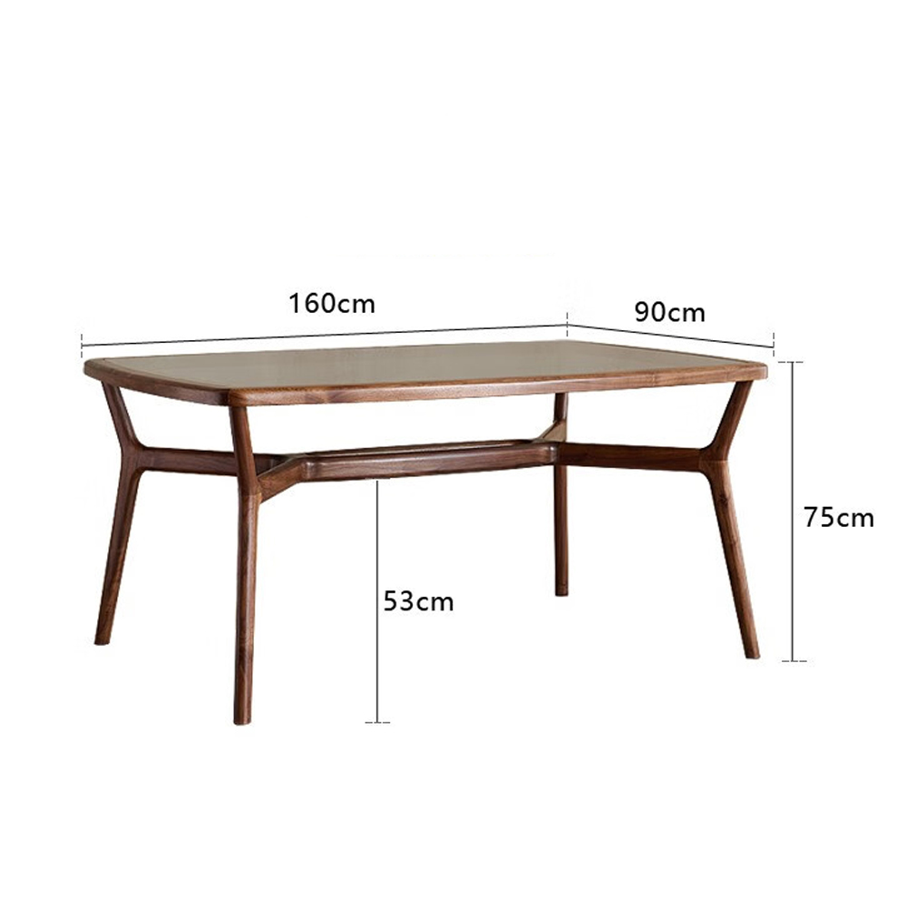 Стол обеденный с каркасом из дерева и стеклянной столешницей Walnut Dining Table Стол обеденный с каркасом из дерева и стеклянной столешницей Walnut Dining Table в Тюмени