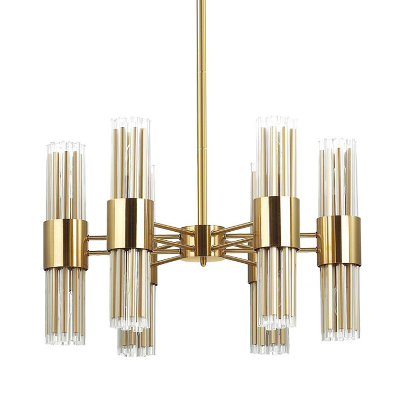 Люстра Gladwin Glass Tubes Chandelier Прозрачный Золотой Люстра Gladwin Glass Tubes Chandelier Прозрачный Золотой в Тюмени | Loft Concept