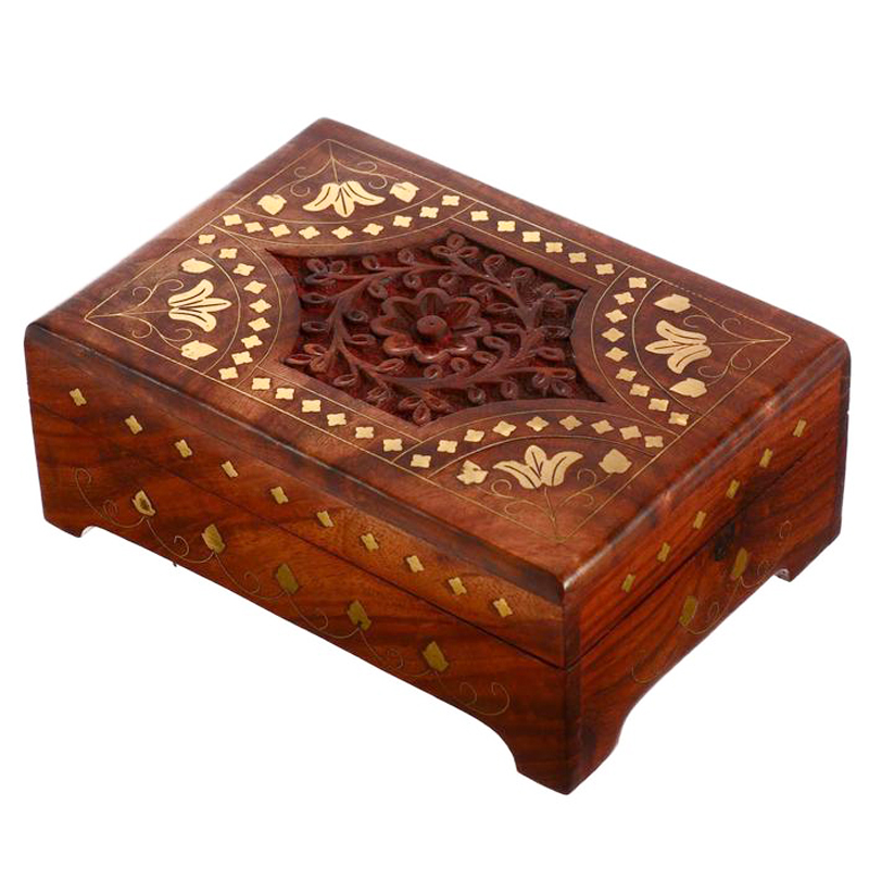 Шкатулка Fulari Indian Inlay Box Коричневый Шкатулка Fulari Indian Inlay Box Коричневый в Тюмени | Loft Concept