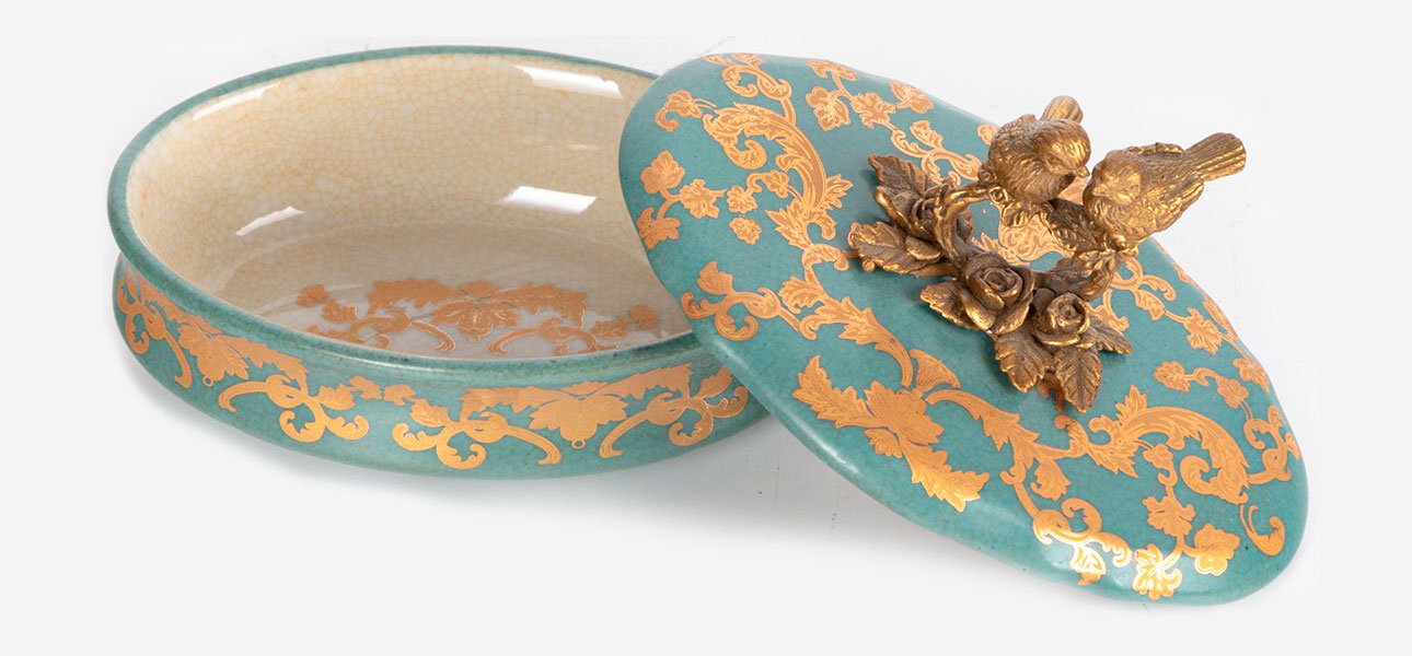 Шкатулка фарфоровая с бризовыми птичками Forest Dwellers - фото