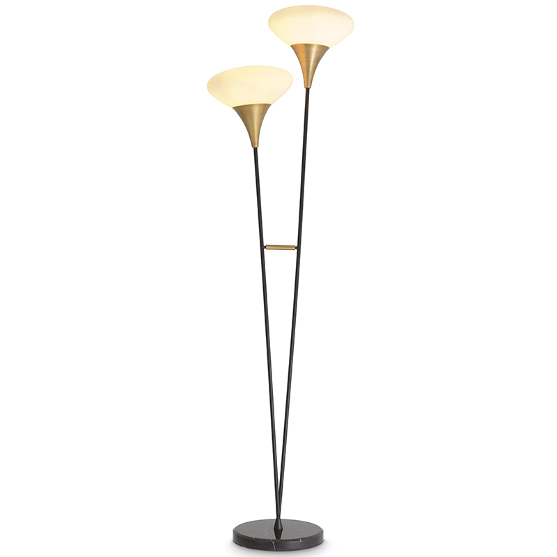 Торшер Eichholtz Floor Lamp Duco Латунь Белый Черный Черный Мрамор Nero Торшер Eichholtz Floor Lamp Duco Латунь Белый Черный Черный Мрамор Nero в Тюмени | Loft Concept