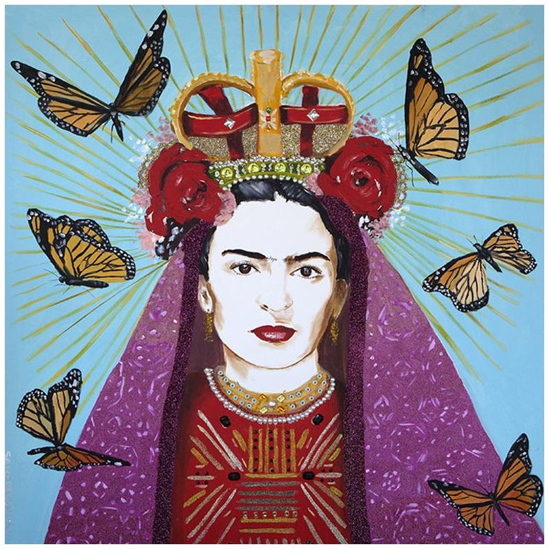 Картина Frida with roses on her head and butterflies Мульти Картина Frida with roses on her head and butterflies Мульти в Тюмени | Loft Concept